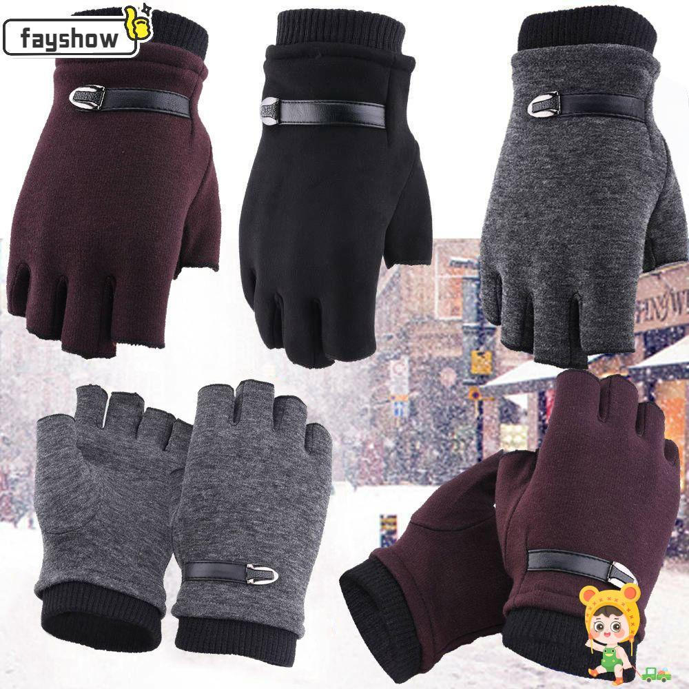 Luvas De Inverno FAYSHOW Masculinas Mantêm O Aquecimento Do Carro Dirigindo Meio Dedo
