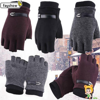 Luvas De Inverno FAYSHOW Masculinas Mantêm O Aquecimento Do Carro Dirigindo Meio Dedo