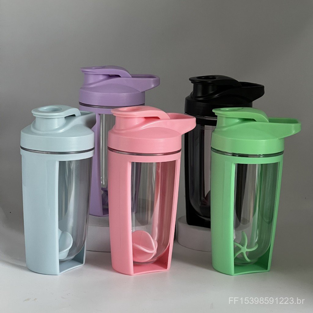 Copo agitador de camada dupla de plástico portátil de 500ml com escala copo de Milkshake copo de proteína em pó Fitness