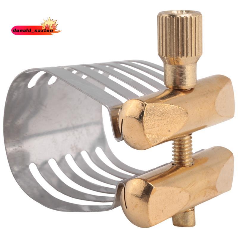 [Rápido D] 1 PCS Braçadeira De Saxofone Alto Instrumento Bocal Ligadura Clipe De Cabeça De Sax Ouro E Prata