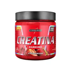 Integralmedica Creatina Hardcore 350 g Morango — Creatina Monohidratada, Zero Açúcar, Sem Glúten