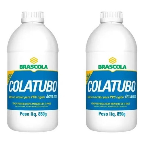 Colatubo Transparente P/ Pvc Tubos E Conexões 850g Kit 2un Transparente