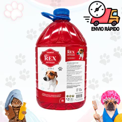 Shampoo Rex 6 em 1 Cachorro Cães 5 Litros Cheiroso Limpeza Completa