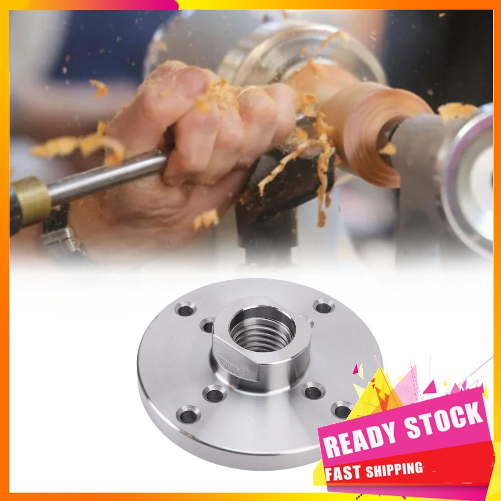 Hbhbhbhbb Luqeeg Adaptador de eixo de 1/4 de polegada Torno de madeira 1in-8TPI Flange de cabeçote de rosca com 8 furos