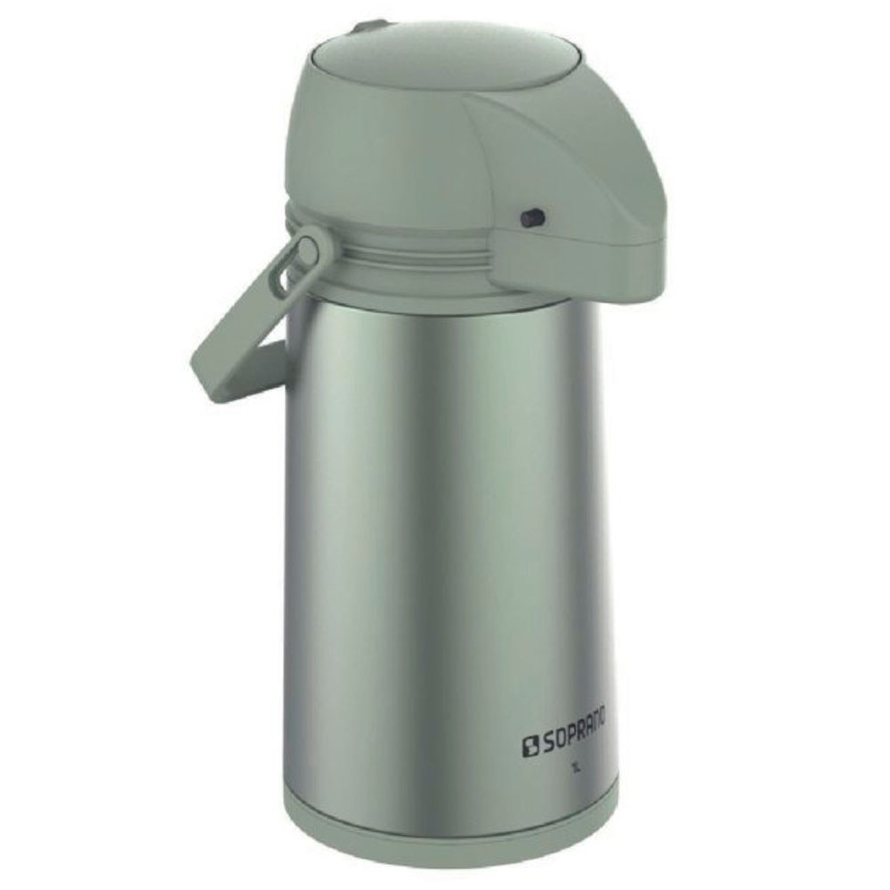 Garrafa de Café Térmica Soprano Single FIG Verde 1 Litro em Aço para Água Chá Café Chimarrão