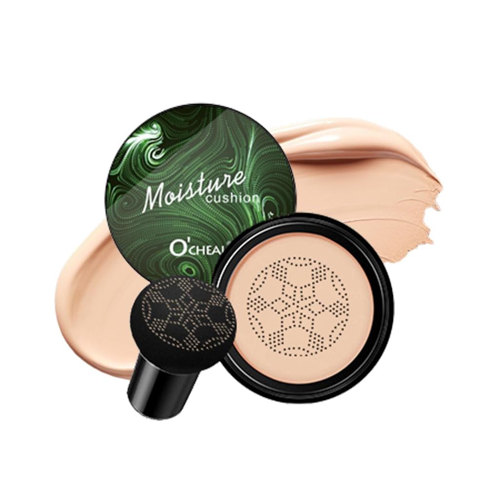 O'CHEAL BB Cream com Aplicador em Forma de Cogumelo, Base para Maquiagem Facial, Corretivo em Cushion para Cosméticos, C