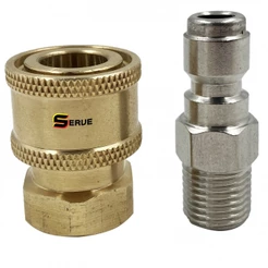 Kit Engate Rápido 1/4 Femea + Pino De Engate 1/4 Macho Para Lavadoras de Alta Pressão
