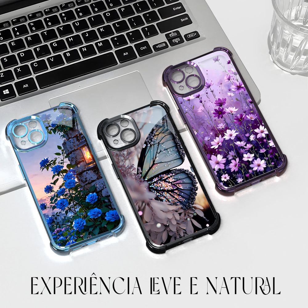Capinha Luxo com Almofada de Ar Anti Impacto Para iPhone 17 16 15 14 Plus 13 12 11 Pro Max Capa Macia de Silicone SJ