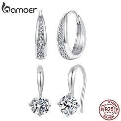 Brincos De Moissanite De Prata Esterlina 925 Bamoer Brilhando Casamento Com Certificado Joias Da Moda Para Presente Femi