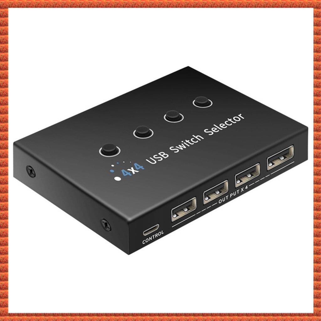 (Zac) 4 Em 4 Saídas KVM USB2.0 Switch Hub Adaptador USB2.0 Impressora Splitter Switcher Para PC Laptop Teclado Mouse Mon