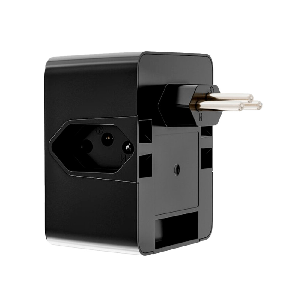 iCLAMPER Eletro 3 - Protetor contra surtos (DPS) - 127/220 volts - 10 amperes - 3 tomadas - 3 pinos Preto