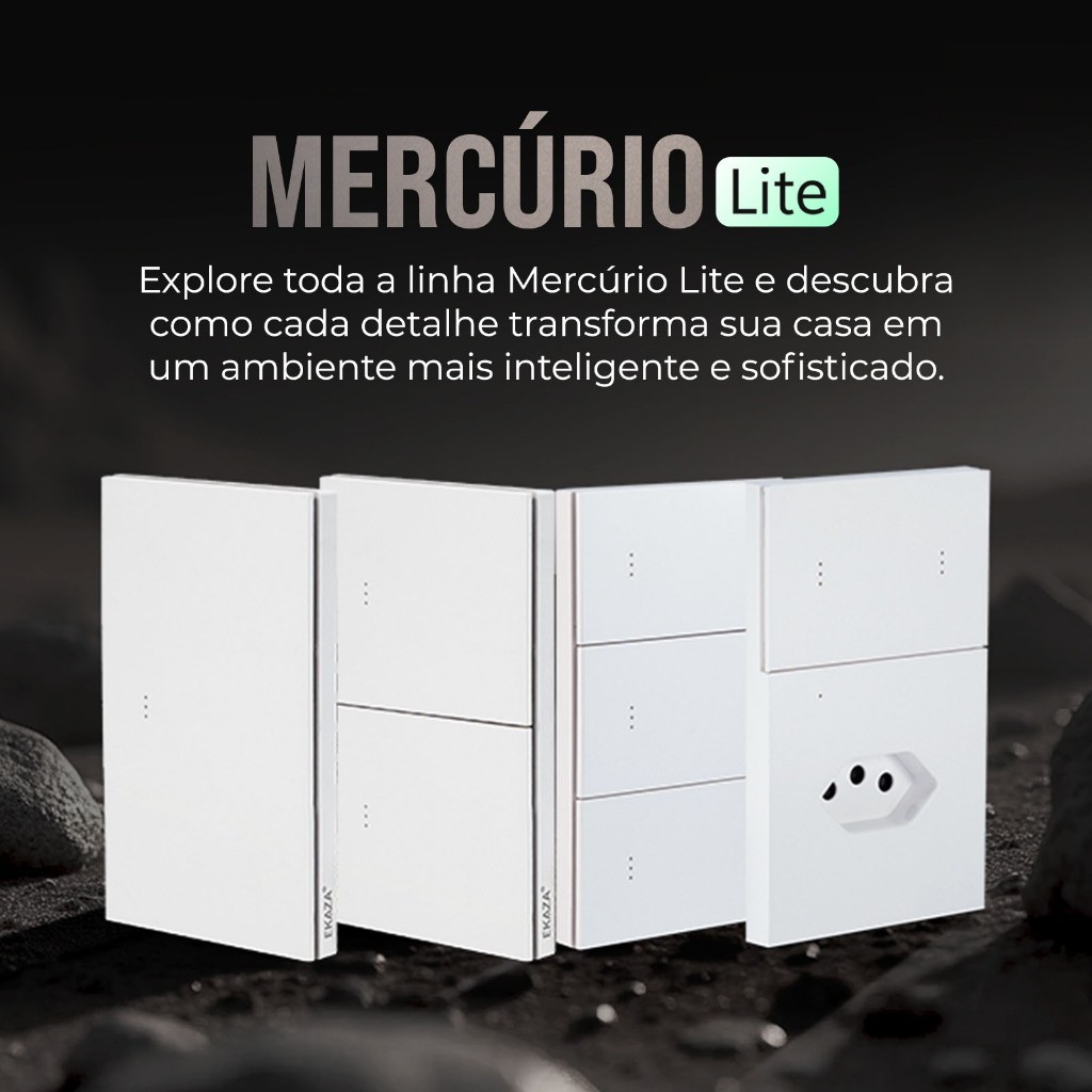 Interruptor Zigbee Inteligente Alexa 1, 2 e 3 Botões com tomada 10A Mercúrio Lite Tecla Física Tuya