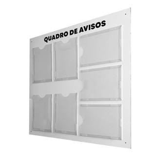 Quadro Avisos E Gestão  À Vista Informativo Organizador  Escritórios 7 Displays A4 ACM Branco Brilho em Oferta na Shopee