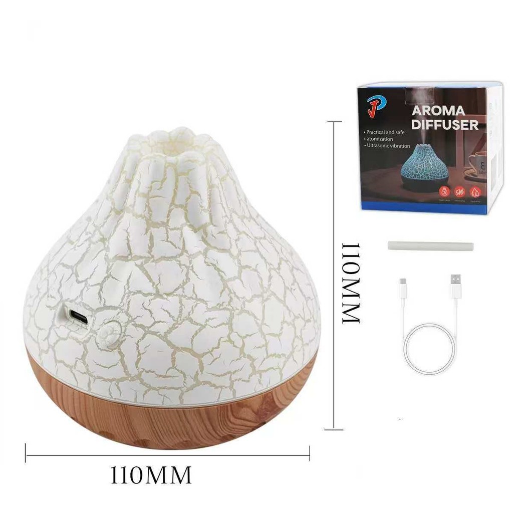 Vulcao Umidificador de ar  atomizador com luz noturna ambiente vibracao ultrasonic