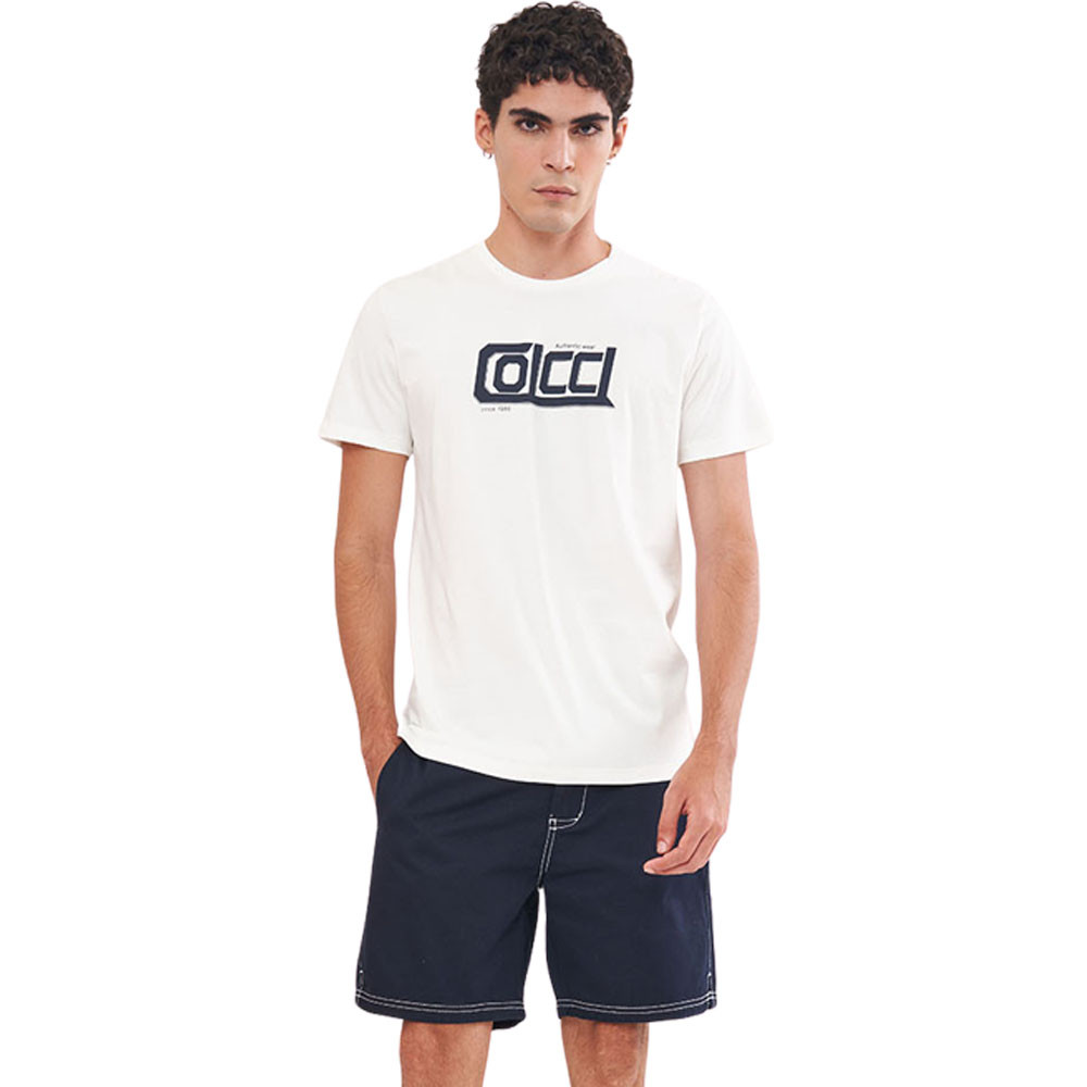 Camiseta Colcci Masculina Manga Curta e Logo Frontal