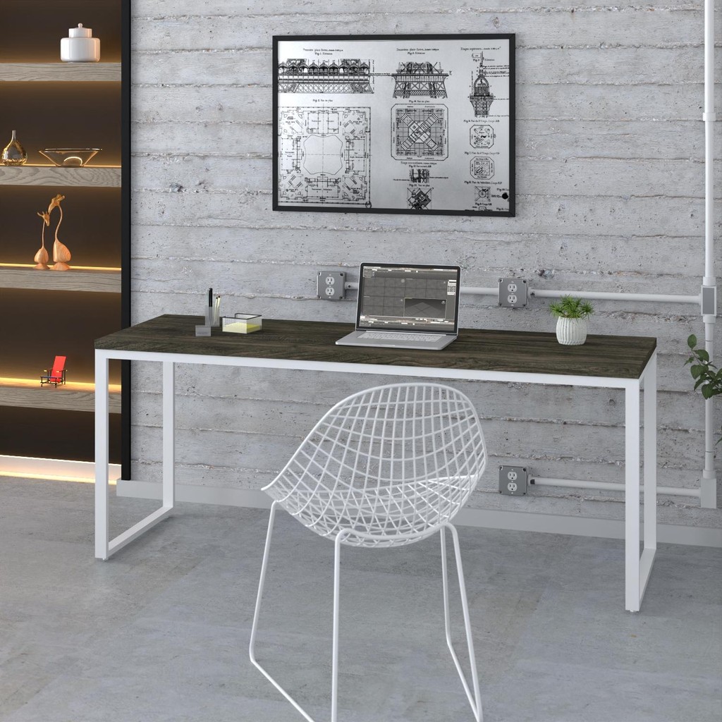 Mesa Kuadra Diretor 180X70X75cm Estrutura Branca