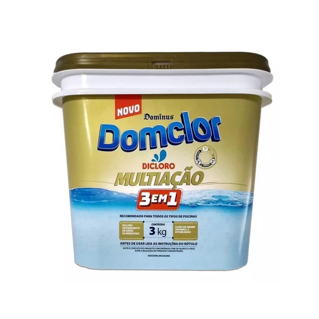 Cloro 3 Kg Multiação 3 em 1 Domclor Limpeza Para Piscina em Oferta na Shopee