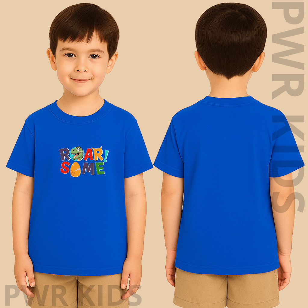 Camiseta infantil camisa estampada kids criança estampado desenho dinosauro roar some