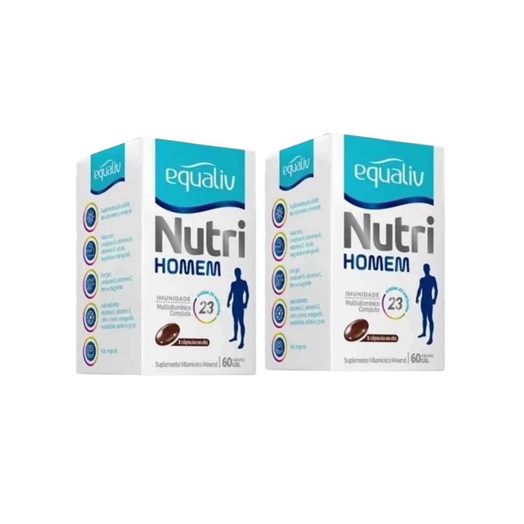 Kit 2 Suplemento Nutri Homem Multivitamínico 60 Cáps