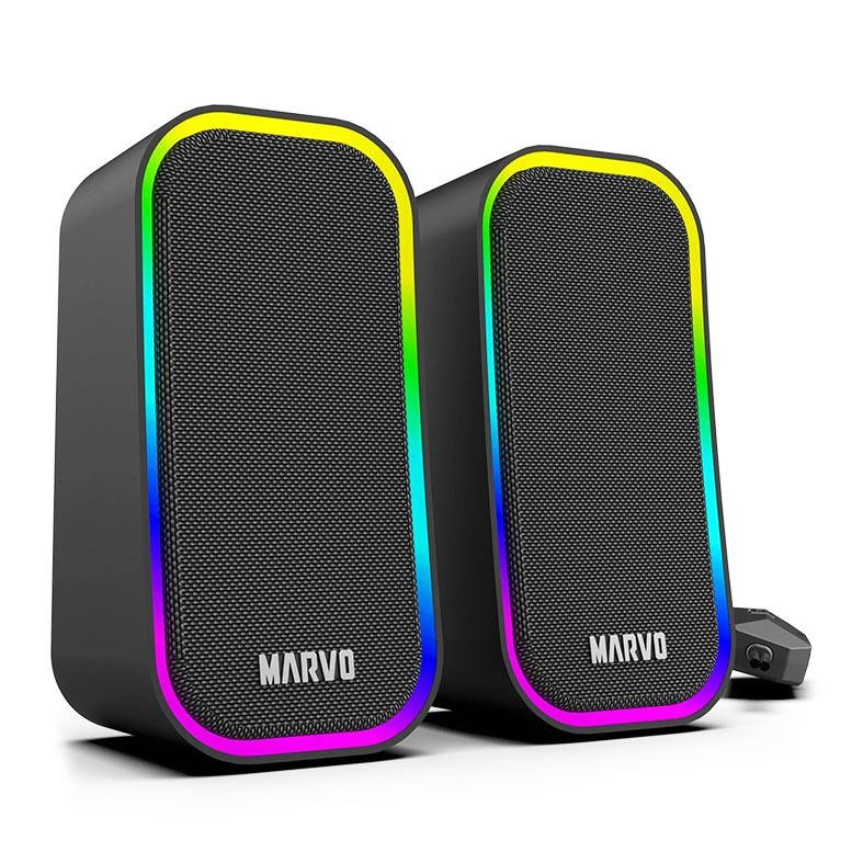 Caixa de Som Marvo SG-285, RGB, 3W RMS, Preta, SG-285-BK
