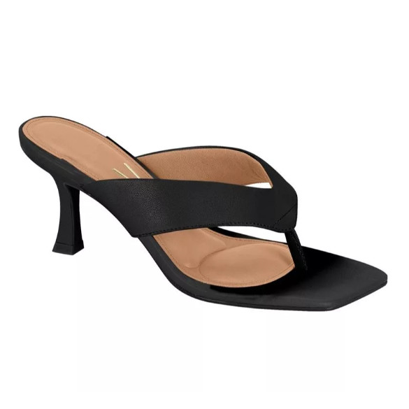 Tamanco Feminino Vizzano Salto Fino 7Cm Bico Quadrado Sandalia Elegante Confortável Macia 6536.101