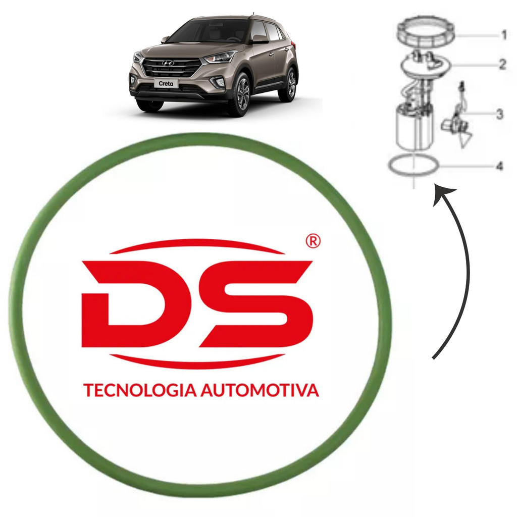 Guarnição Anel Vedação Bomba Combustivel Tanque Hyundai Creta 1.0 1.6 2.0 2017 A 2021
