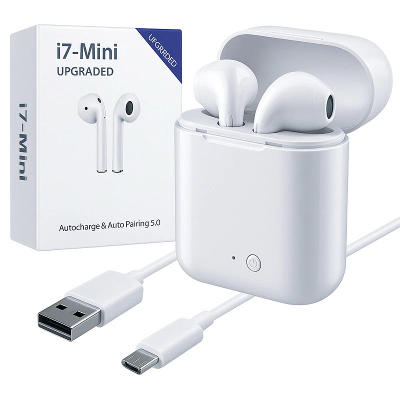 Fone de Ouvido Bluetooth i7-Mini Upgraded Android Ios Bluetooth 5.0 com Microfone