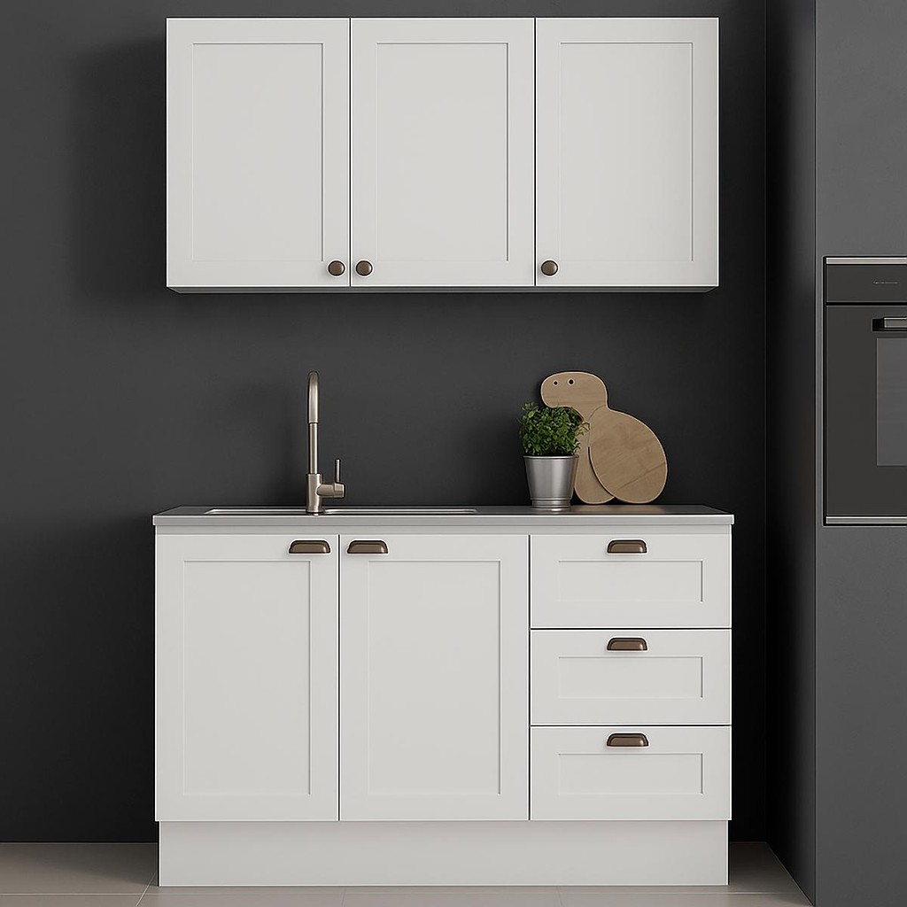 Armário Cozinha Genialflex Provençal C/ Balcão S/ Tampo Bco em Oferta na Shopee