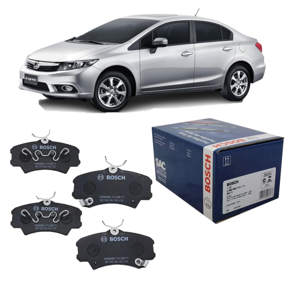 Jogo Pastilha Freio Dianteiro New Civic 2007 Bosch Original em Oferta na Shopee