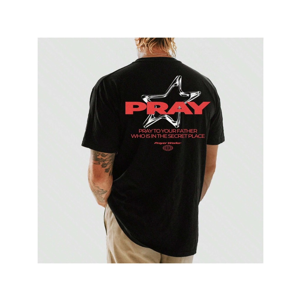 Camiseta Streetwear Unissex Pray Star | 100% Algodão Fio 30.0 Estampa Exclusiva e Toque Confortável
