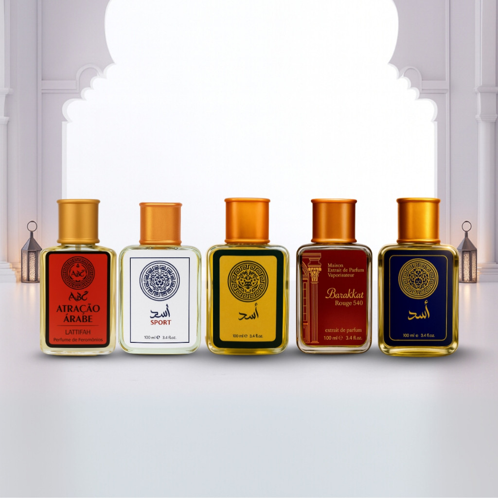 Kit com 5 Perfumes Arabe Masculino - 100ml cada Envio Imediato em Oferta na Shopee
