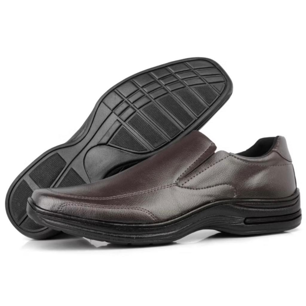 Sapato Masculino Social Ortopédico Liso Confort Para Trabalho Escritório