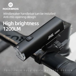 ROCKBROS Bicicleta Luz 1200LM Alto Brilho 5000mAh Tipo-C Carregamento Farol De IPX6 À Prova D'água 360 ° Lanterna De Abe