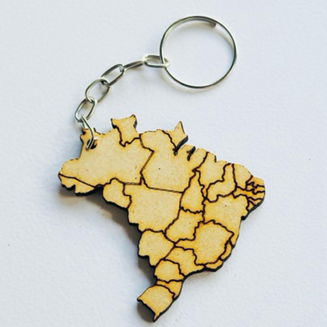 Chaveiro Mapa do Brasil, 50 unidades MDF, decoração, escola, lembrancinhas