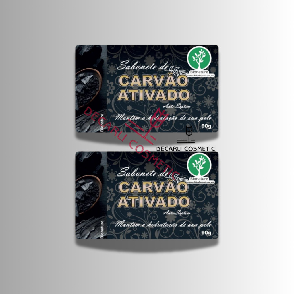 2 UN Sabonete Barra de Carvão Ativado 90g - Bionature em Oferta na Shopee