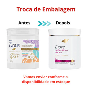 ✨ Dove Máscara Capilar 2 em 1 Cachos Ativos + Biotina 500g – Definição e Nutrição em Oferta na Shopee