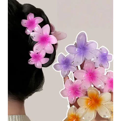 Kit 3 ate 12 Unidades Prendedor Clipes Piranha Presilha de cabelo com Tres Flores pra mulheres
