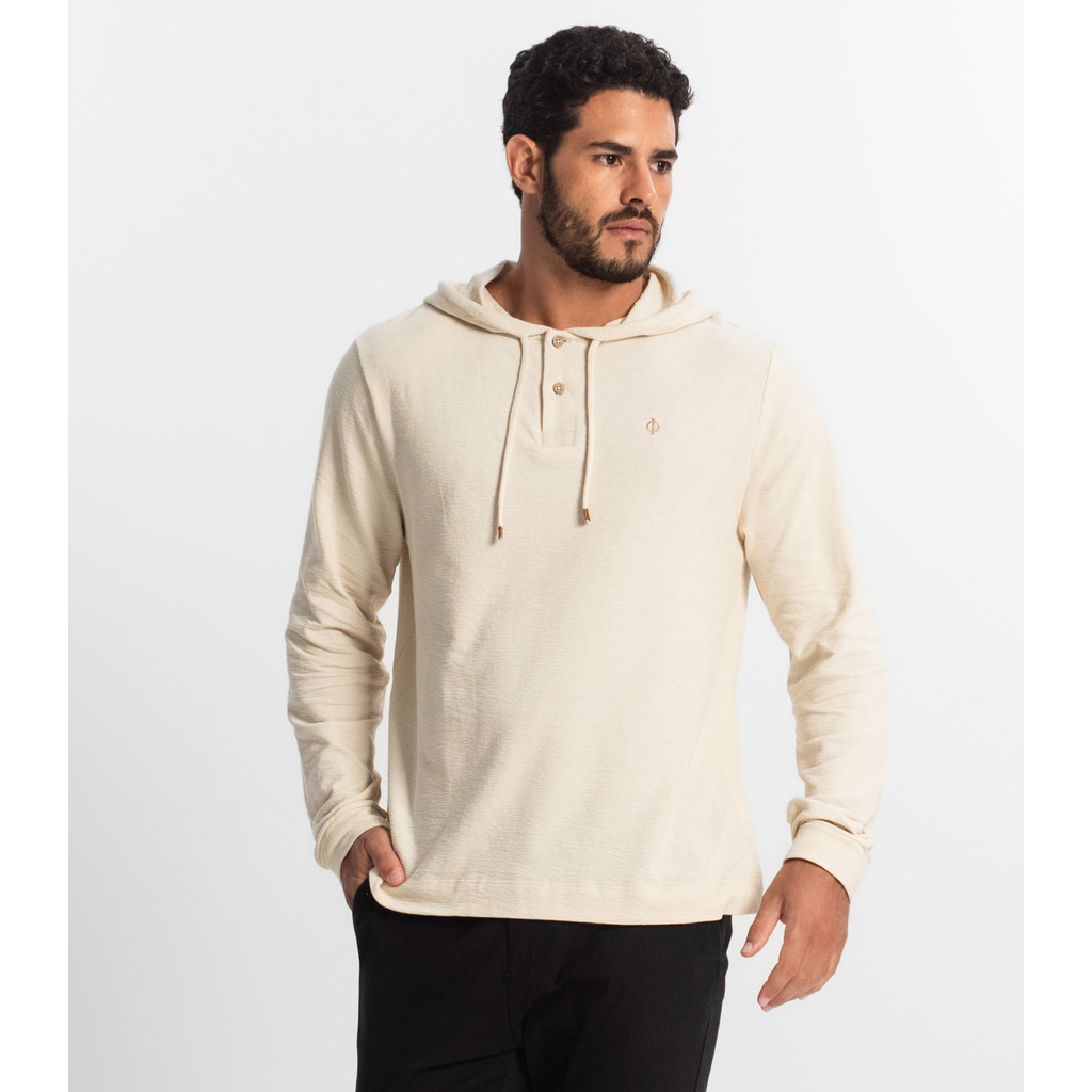 Moletom Masculino Com Capuz Diametro Bege em Oferta na Shopee