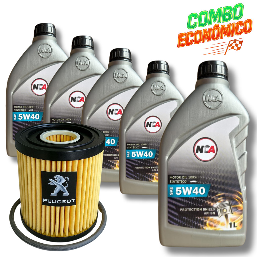 KIT TROCA DE ÓLEO (CITROEN, PEUGEOT) 5W40 + (FILTRO TOE1730)