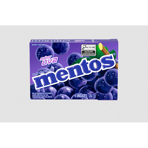 Drops Mentos Uva Van Melle Com 12 Unidades De 24,1g