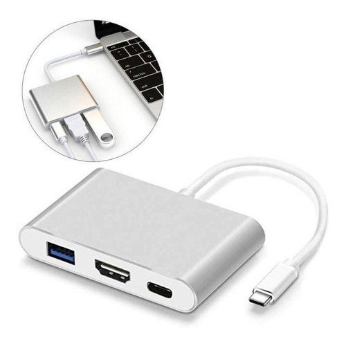 Adaptador Usb-C 3 em 1 HDMI, Carregador PD, USB, USB-C 3.1 Dex Samsung S20 S21 S22 S23 S24 S25
