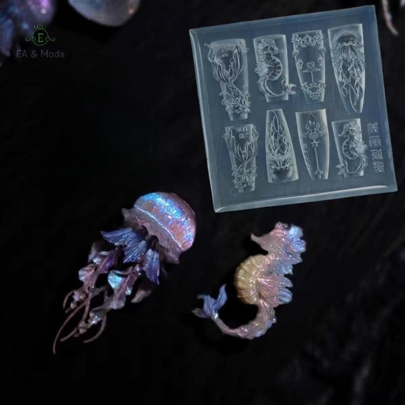 EA & Moda Concha Do Mar Estrela Fishtail 3D Silicone Molde De Unhas Medusa Transparente Arte Prego Escultura Modelo DIY em Oferta na Shopee