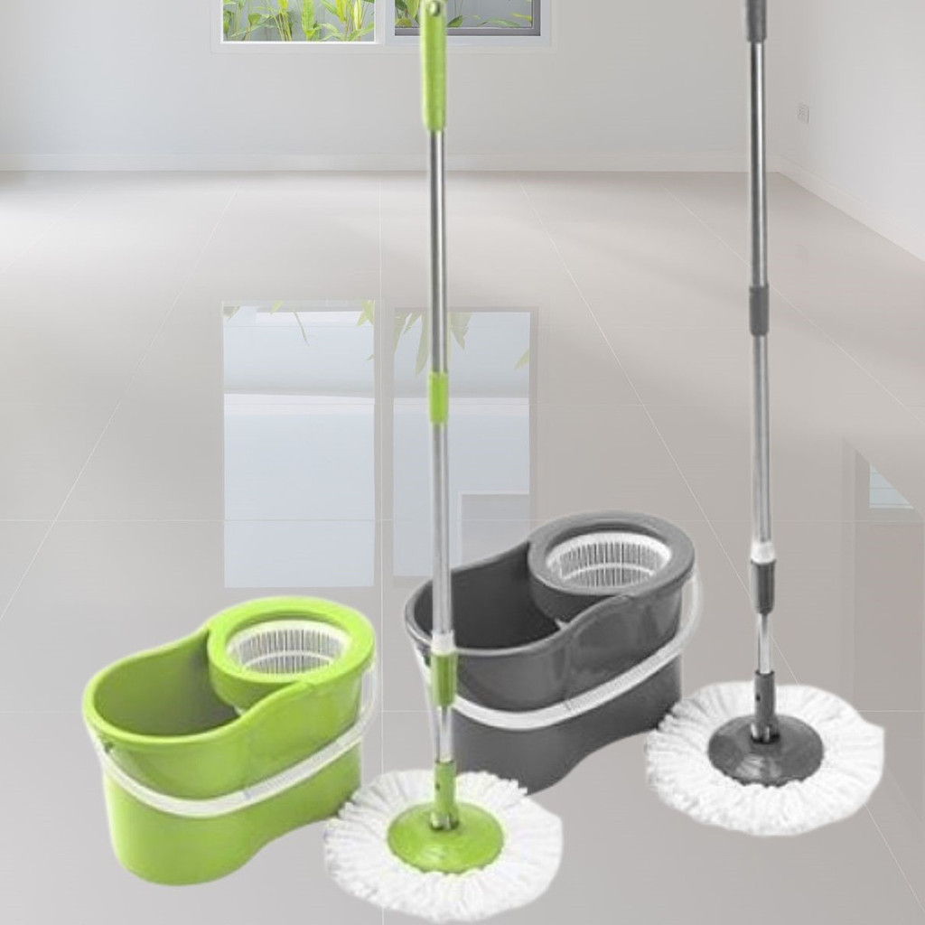 Mop Spin 360 Giratorio Para Limpeza Prática E Eficiente 8 L Sortida Cinza Ou Verde