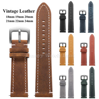 Pulseira De Relógio De Couro Genuíno Vintage 18mm 19mm 20mm 21mm 22mm 24mm Retro Fosco Liberação Rápida Universal Mascul em Oferta na Shopee