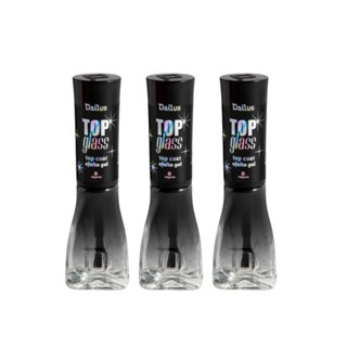 Kit 3 Top Coat Glass Efeito Gel Dailus Finalização Unhas em Oferta na Shopee