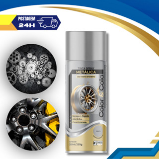 Tinta Spray Metálica 350ml Cromado Metálico em Oferta na Shopee