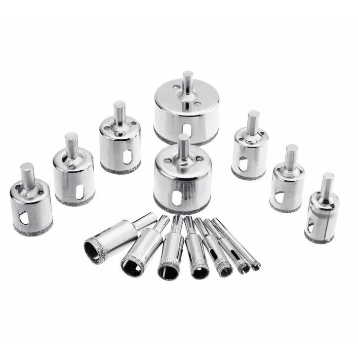 Kit C/5/10/15 Brocas Diamantadas Para Obra Contrução Serra Copo Faz Corte Em Vidro Mármore Cerâmica -BUSCABUSCABR