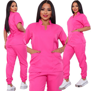 Pijama Cirúrgico Hospitalar Feminino Jogger Scrubs Gabardine Acinturado em Oferta na Shopee