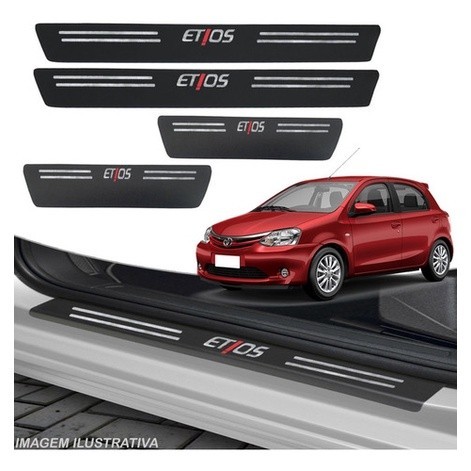 Kit Soleira 4 Peças Etios 2012 2013 2014 2015 2016 2017 2018