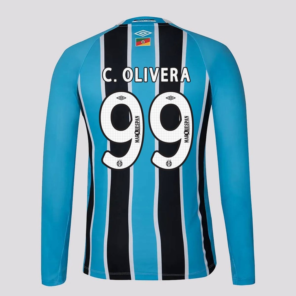 Camisa Umbro Grêmio I 2025 Manga Longa 99 C. Olivera